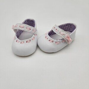 American Girl Bitty Baby White With Pink Ribbon Shoes